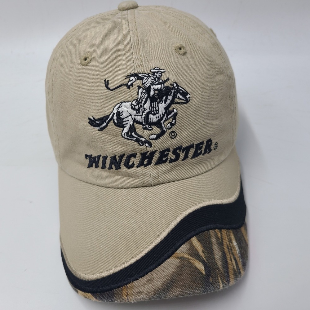 Winchester Hat Strapback‎ Beige Black Camo Firearms Rifle Ammunition Casual Men